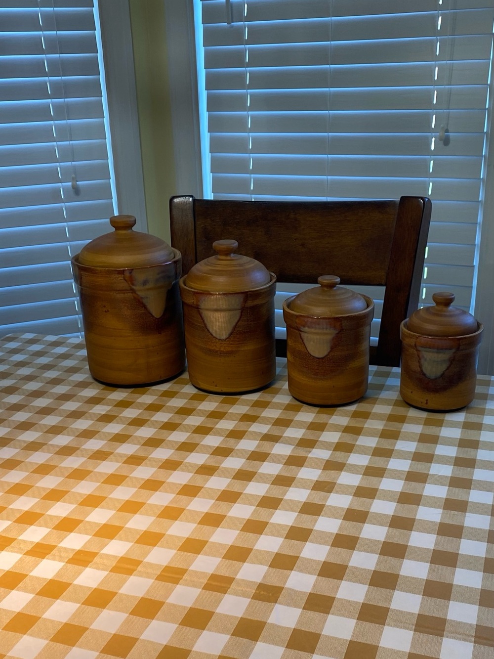 Wooden Kitchen Storage Canister Set - Brown